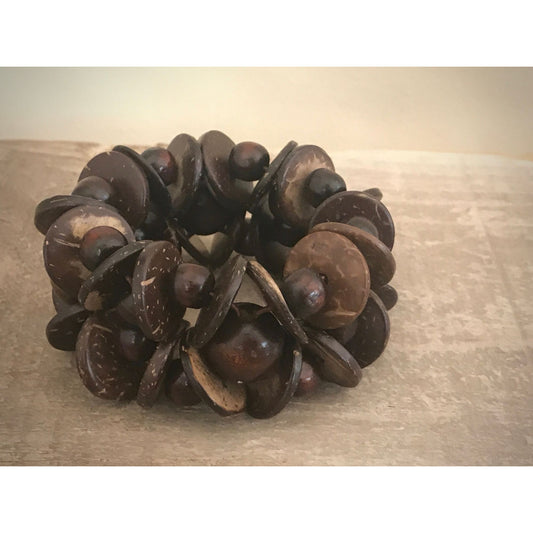 Very unique vintage woven mix shaped wood bracelet