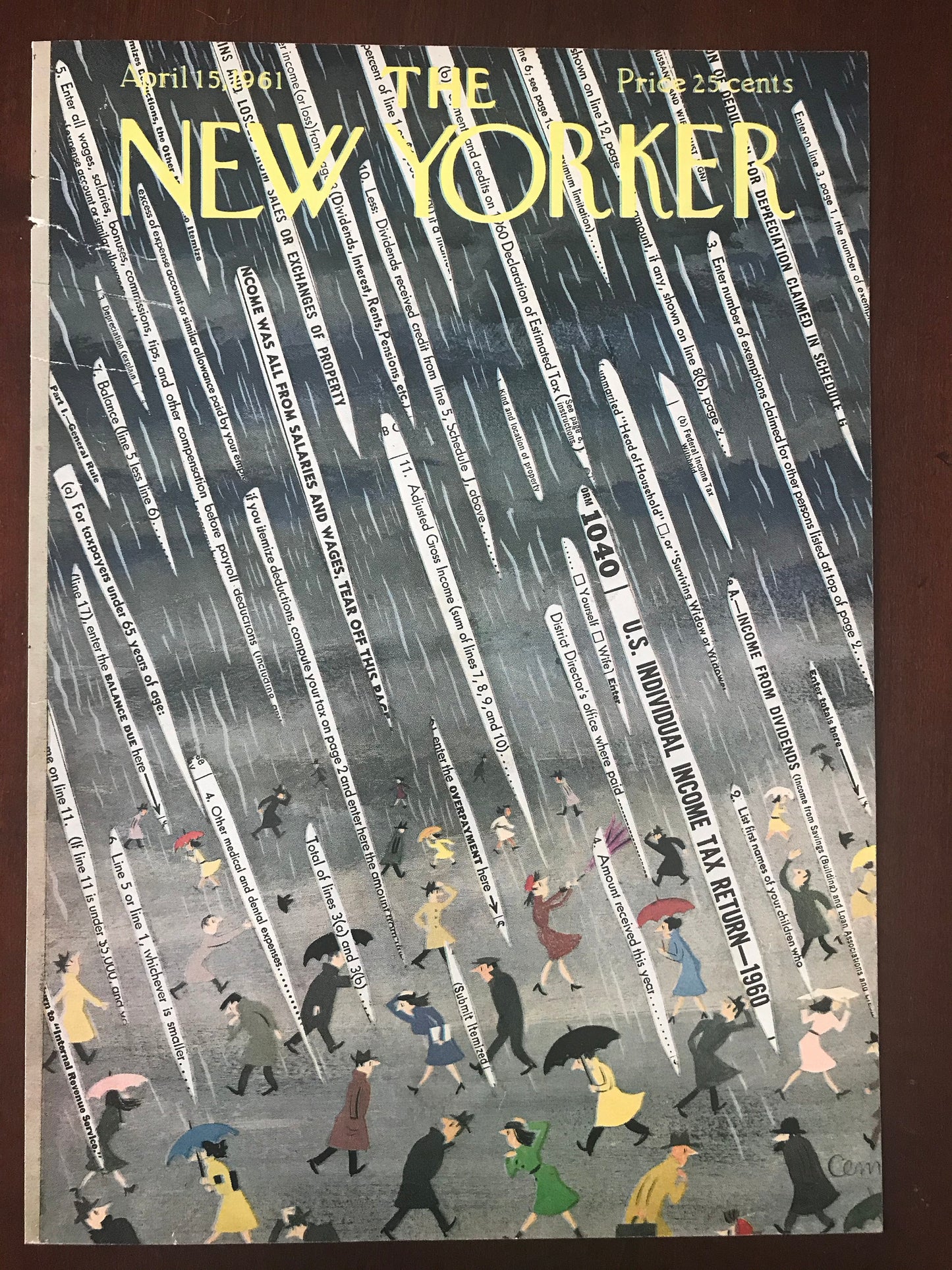 Rare - April 15, 1961 - The NEW YORKER Magazine original cover - please read description