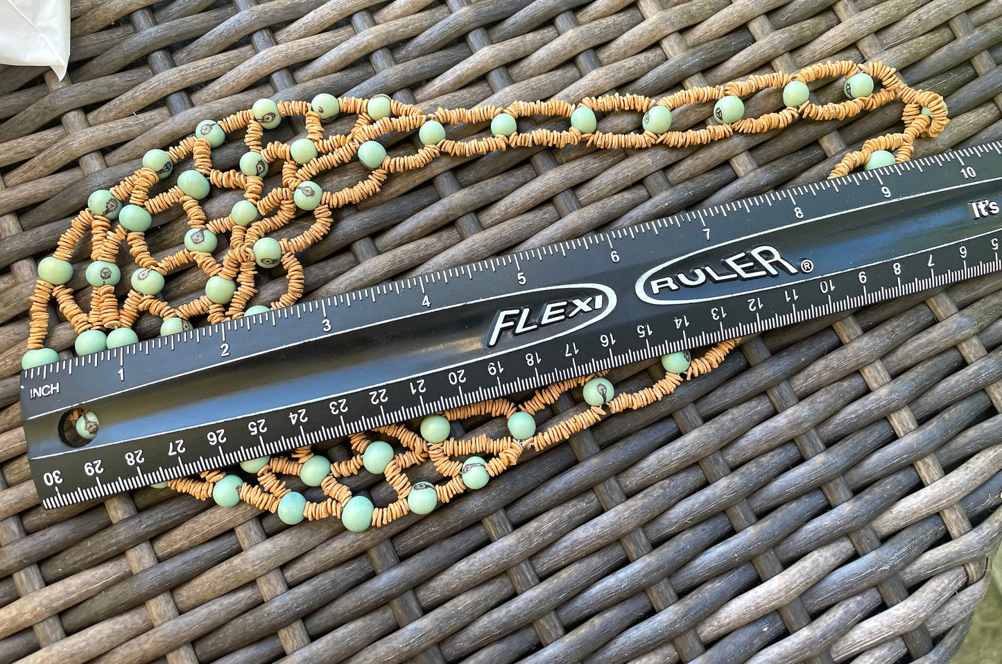 Unique vintage heishi bead and turquoise bead bib style necklace
