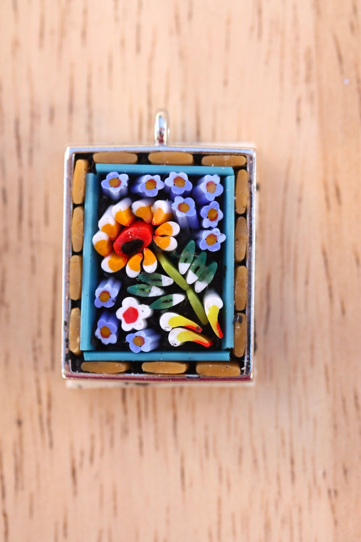 My own handmade micro mosaic necklace - flower garden