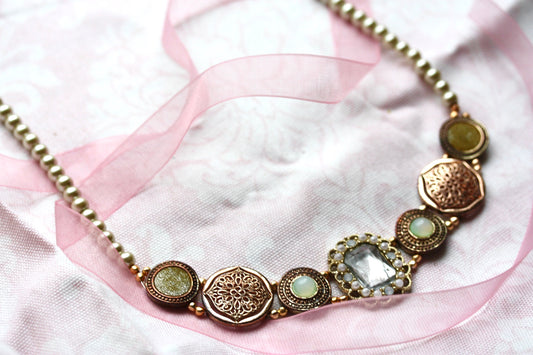 Mixed medium necklace - made with vintage and new elements