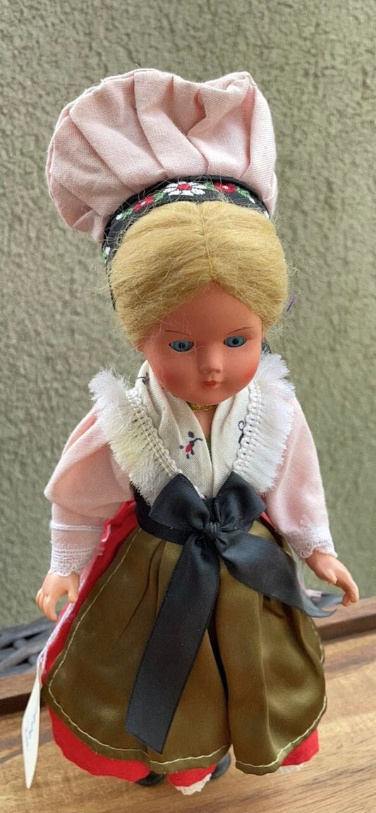 Vintage collectible handmade German doll figurine - made in Germany - eyes open and close