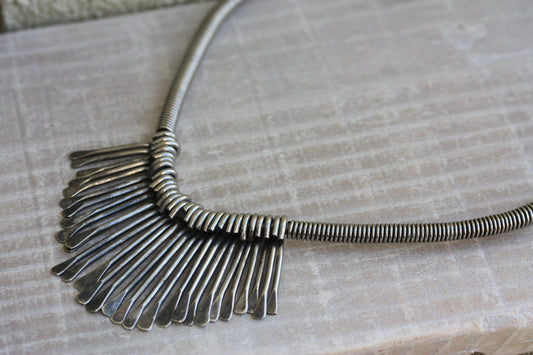 Very unique all metal vintage choker necklace - tribal style