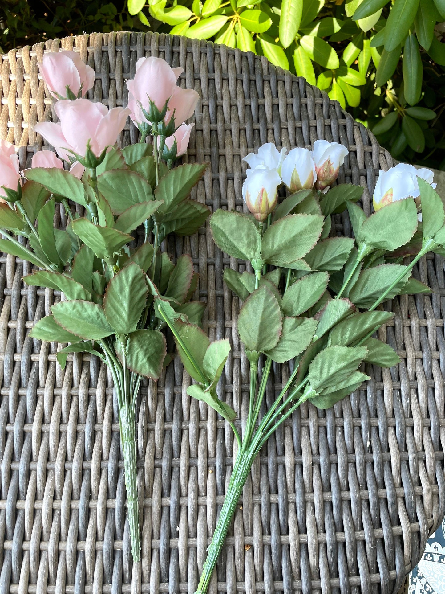 Vintage stems of stunning pink or white faux flowers