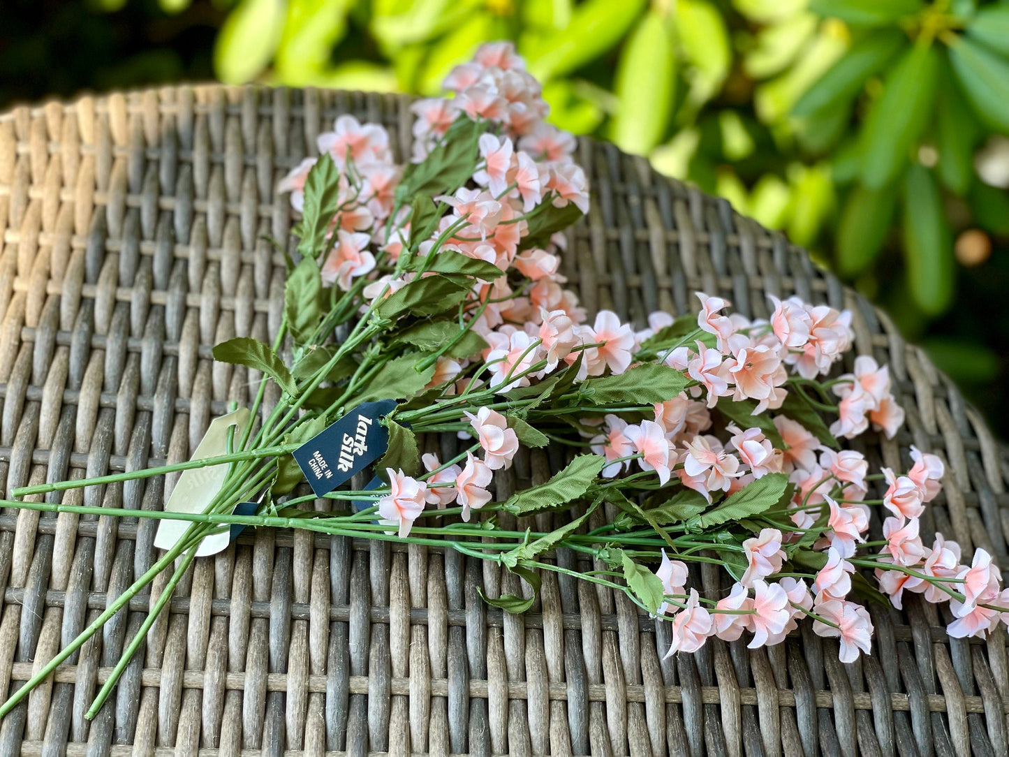 Vintage stems of stunning silk peachy pink faux flowers