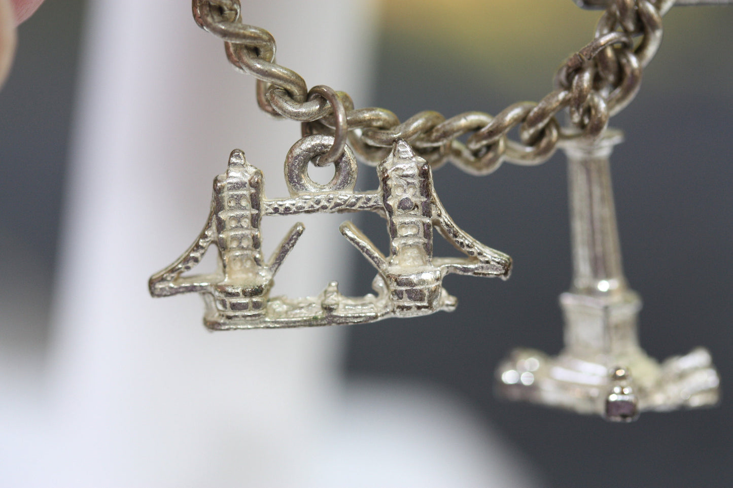 Vintage British European Charm Bracelet - 7 charms