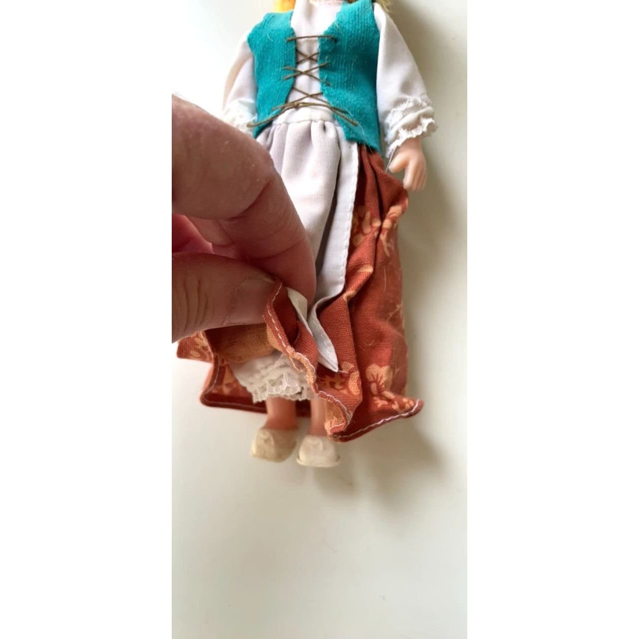 Vintage blonde hair collectible art doll figurine with hat - Made in Australia