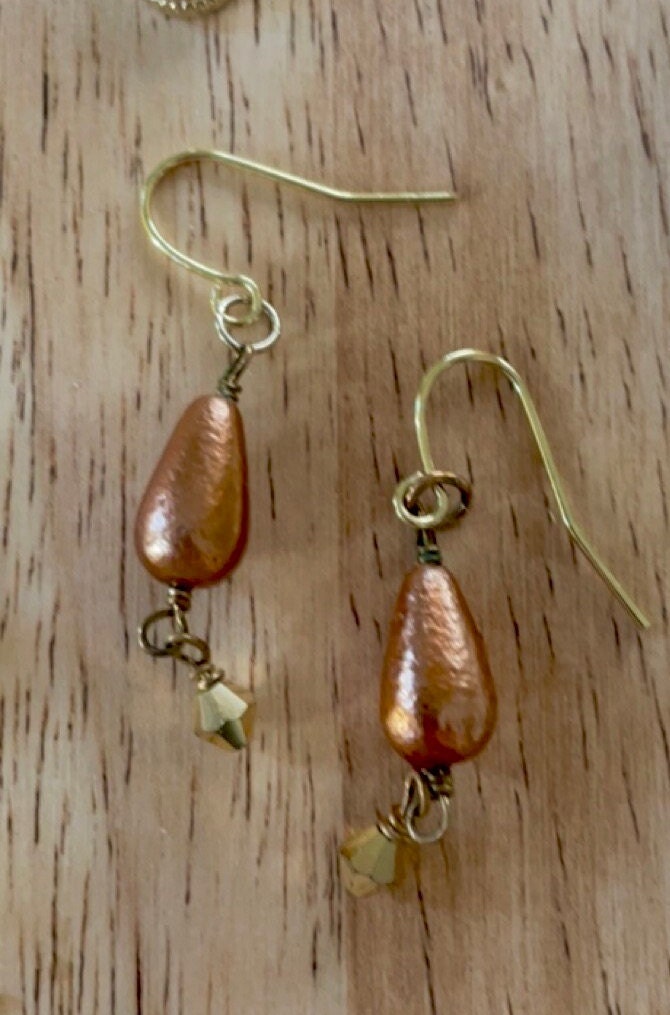 Your choice of handmade mixed material dangle earrings