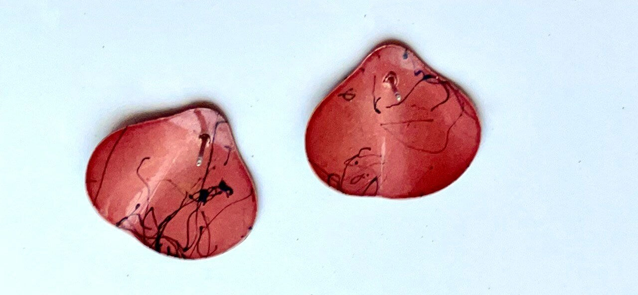 Vintage enamel earrings with a unique design