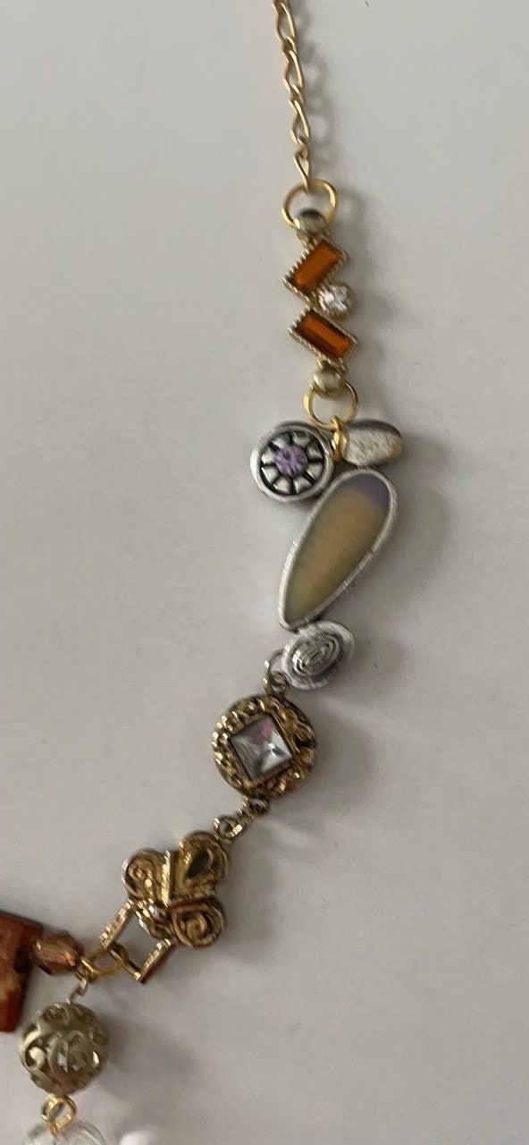 Unique, one-of-a-kind artisan mixed material necklace