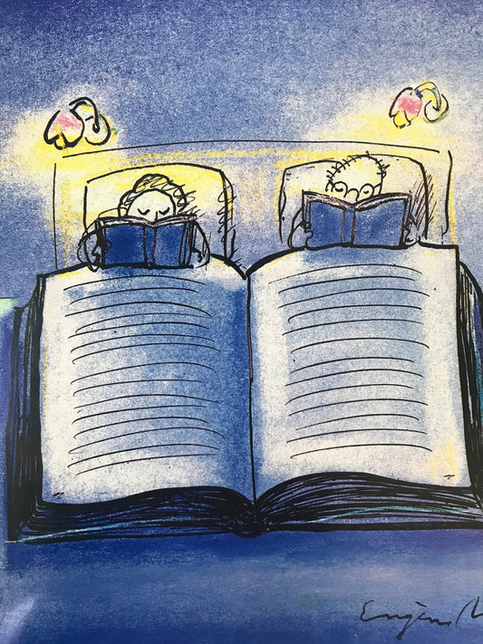 NEW YORKER Magazine cover - December 3, 1990 - couple reading books in bed