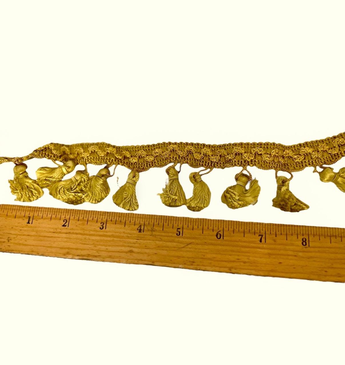 Vintage MCM gold tassel trim - great for upholstery or other sewing projects - 48"