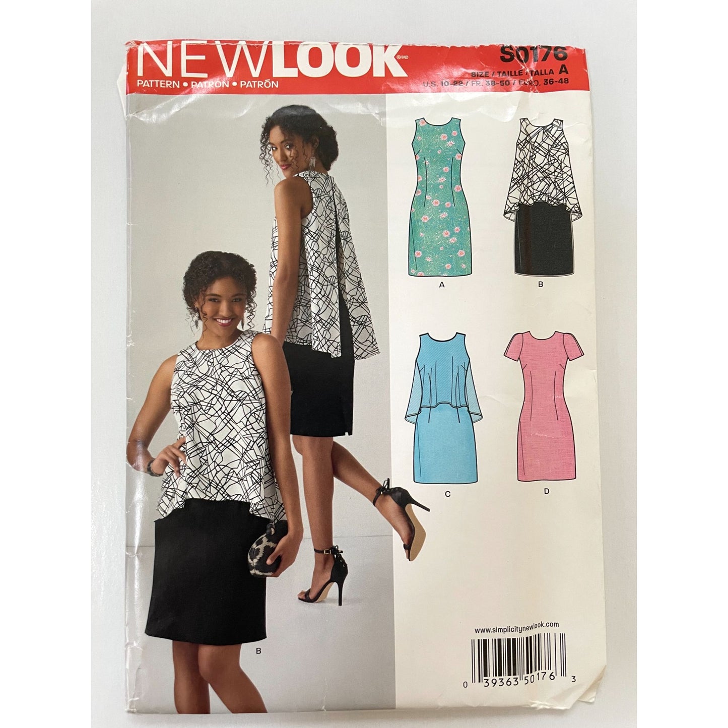 UNCUT Sewing Pattern - Sleeveless Dress with Overlay Sizes 10-22 - New Look A6430