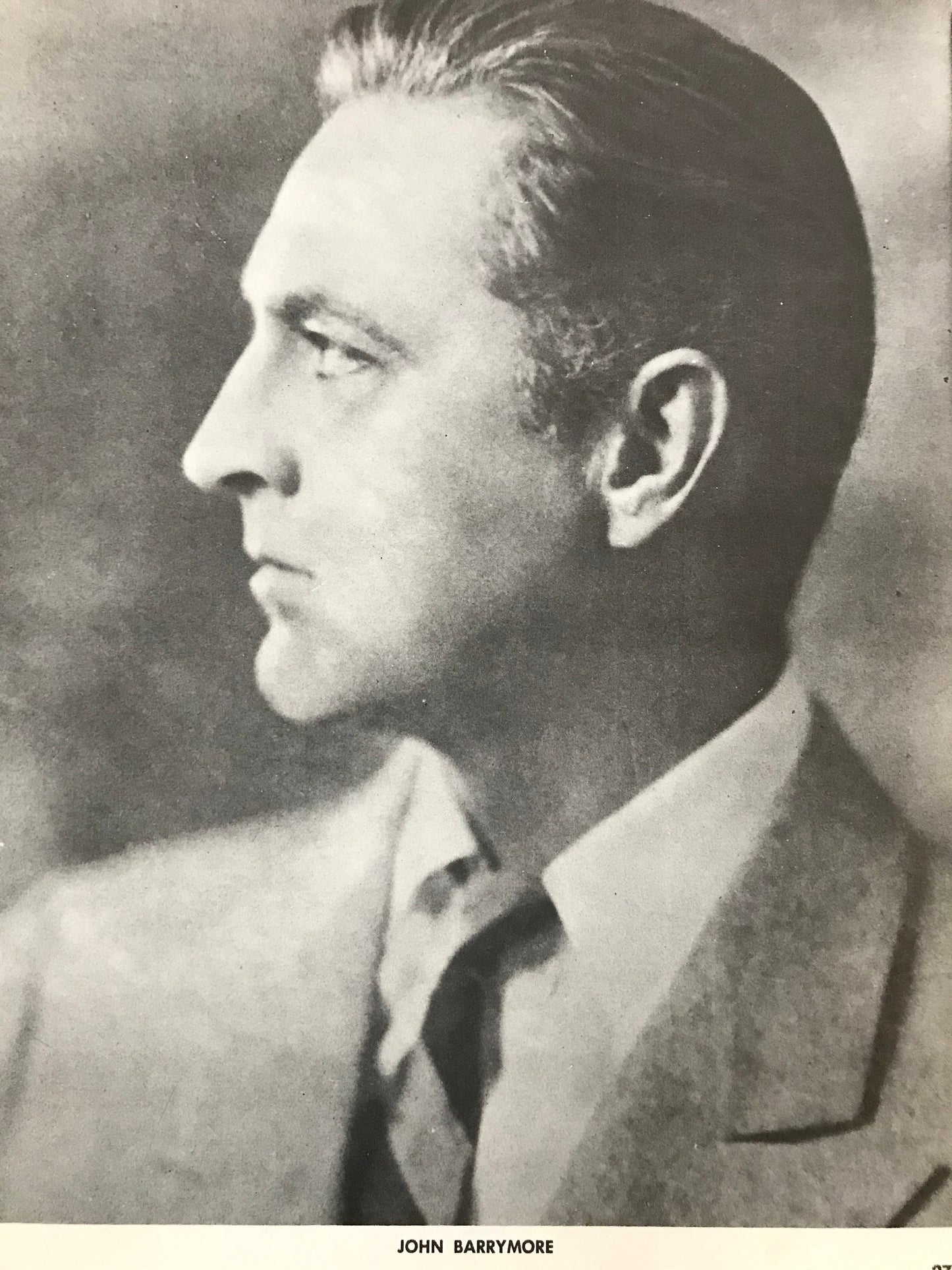 Vintage picture of young John Barrymore from vintage book - 9" x 12" - ready to frame or paper ephemera, scrapbook supplies, collage