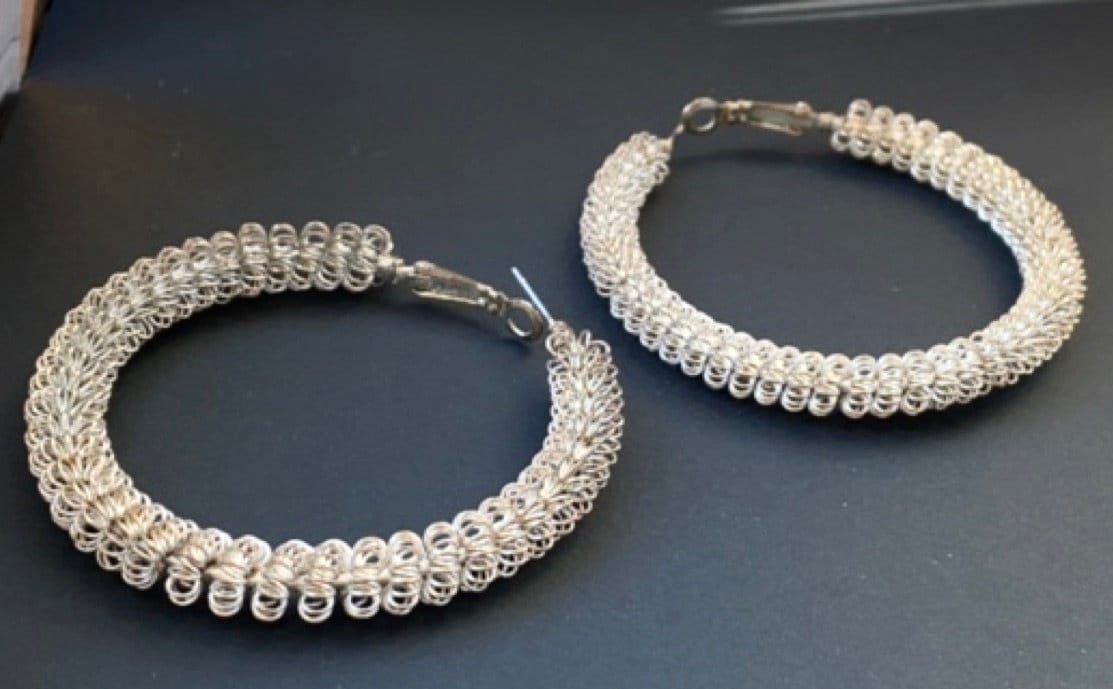 Vintage hoop earrings - uniquely wire wrapped