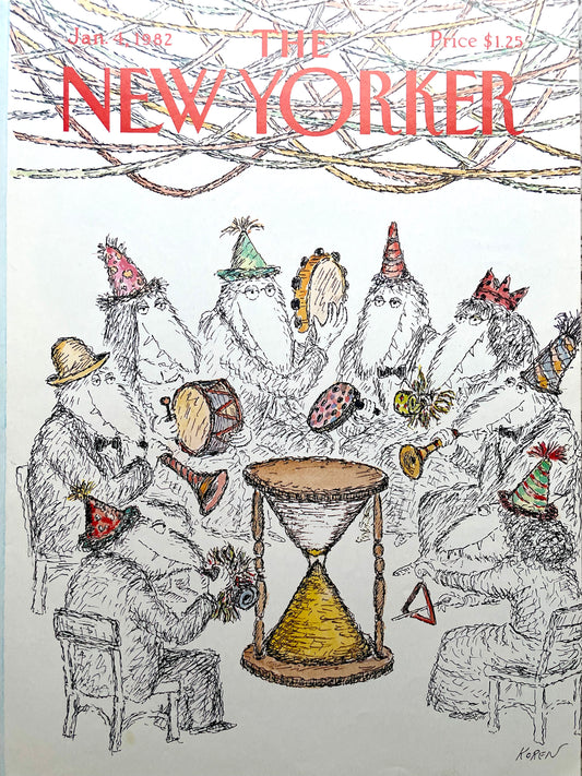 January 4, 1982 - The NEW YORKER Magazine original cover - Edward Koren - New Year's Eve