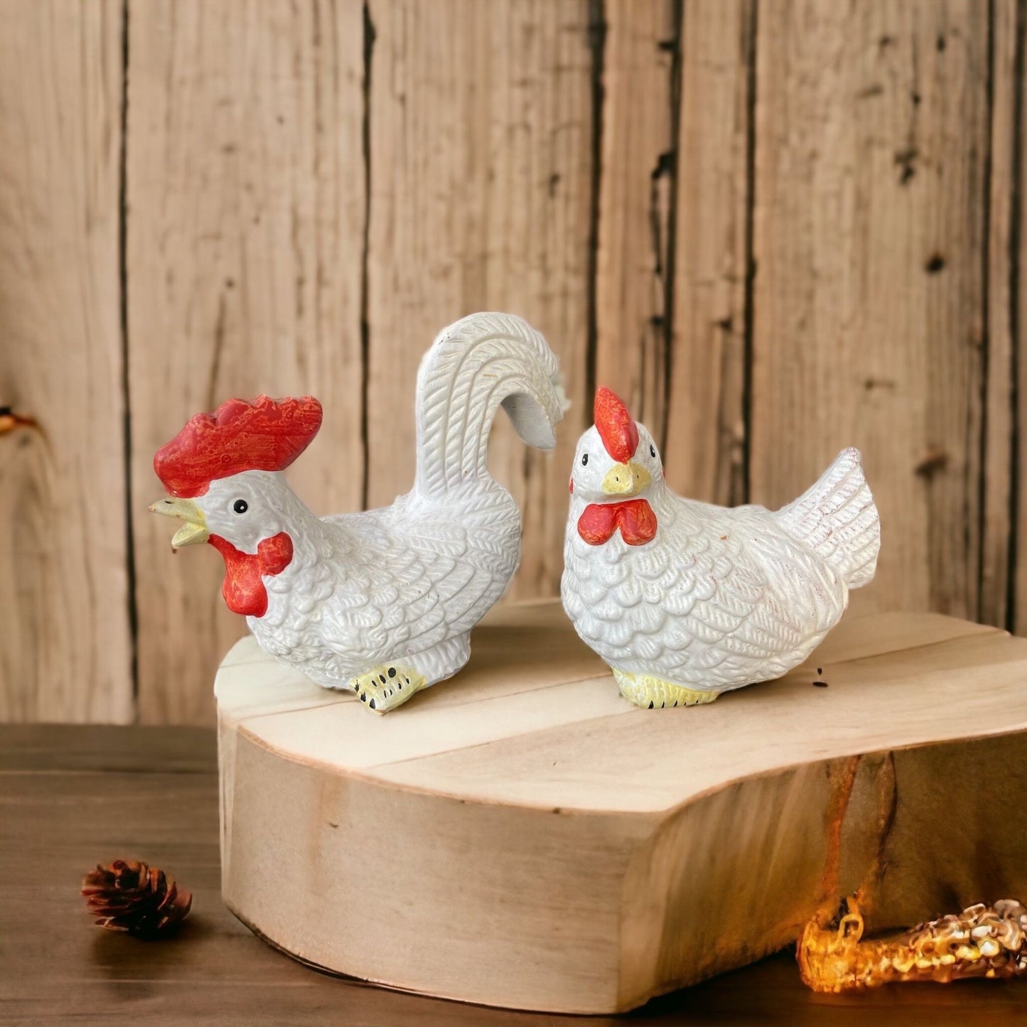 Fabulous vintage ceramic roosters - unsigned