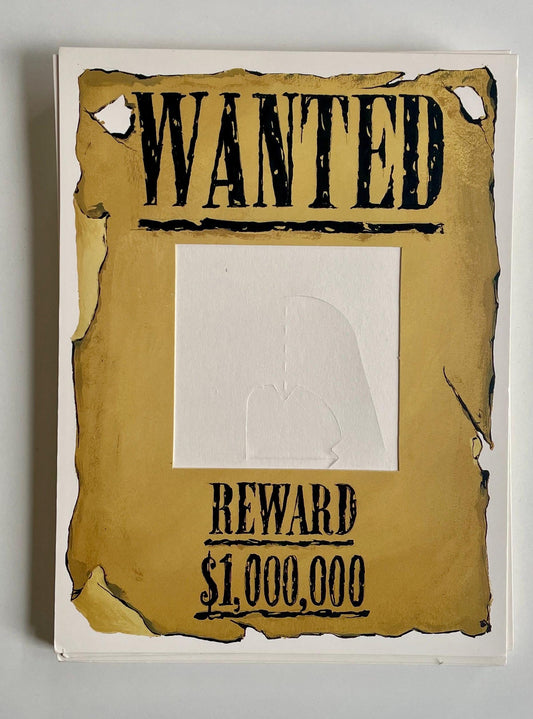 Fun photo cards and envelopes - "Wanted" with an insert for someone's 3"x3" photo - never used