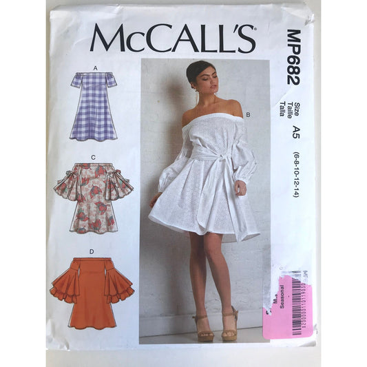 UNCUT Sewing Pattern - McCall's Sewing Pattern MP682 - Misses' Dress and Belt - Sizes 6, 8, 10, 12, 14