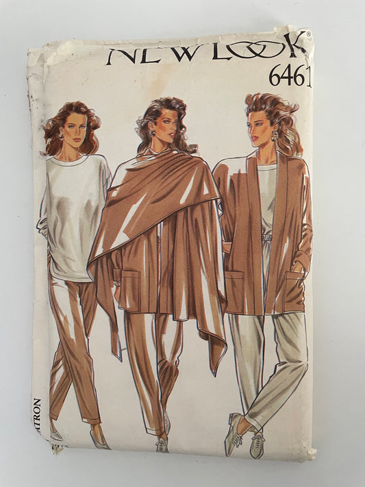 UNCUT Sewing Pattern - New Look sewing Pattern 6461 - Sizes 8 - Jacket Top Trousers Scarf 4 Stretch Knit Comfy