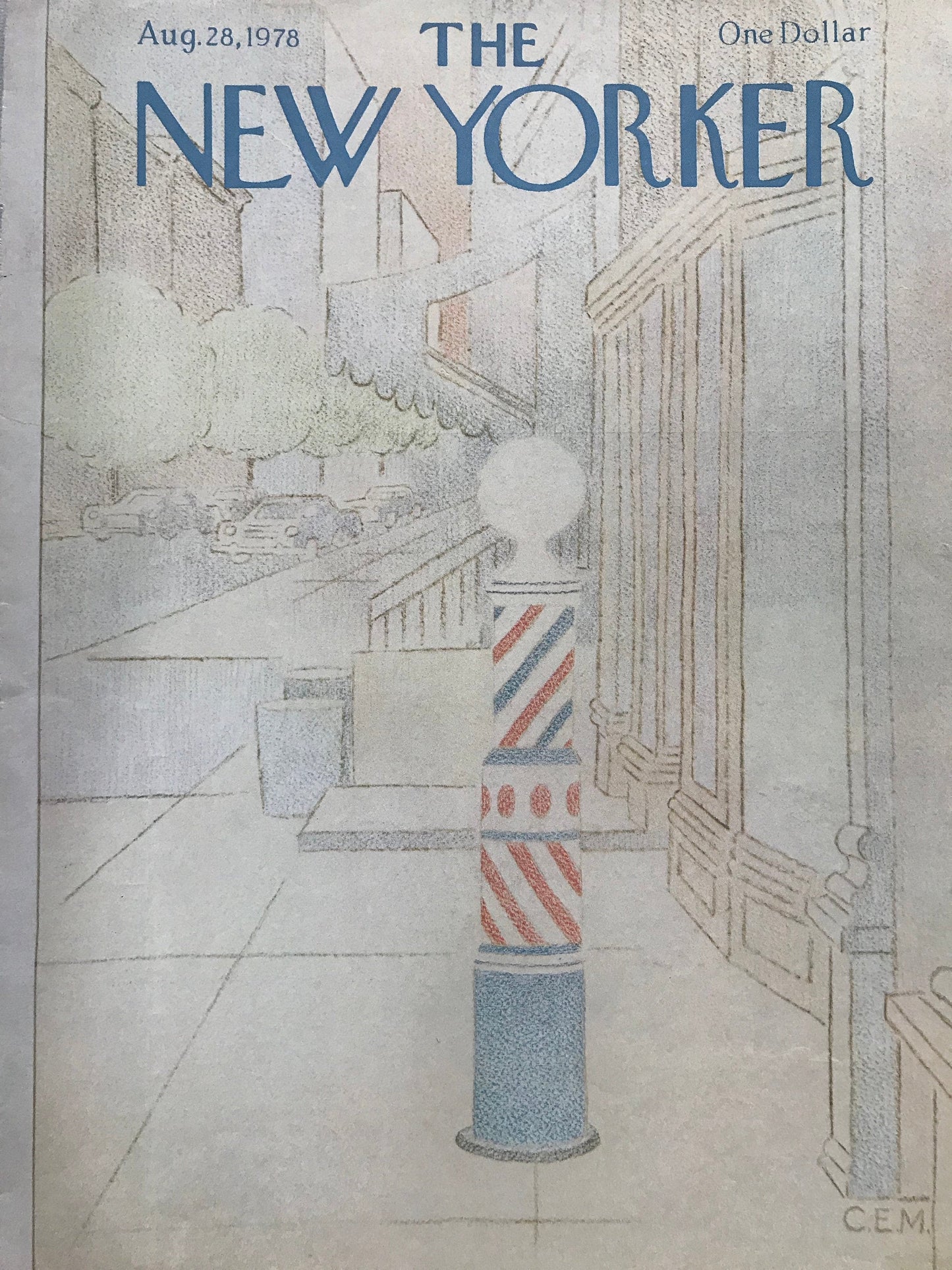 RARE - August 28, 1978 - The NEW YORKER Magazine original cover - Barber Shop