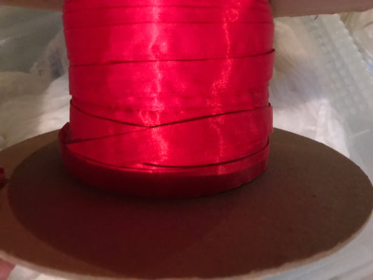 Vintage red satin trim - perfect for Christmas per yard
