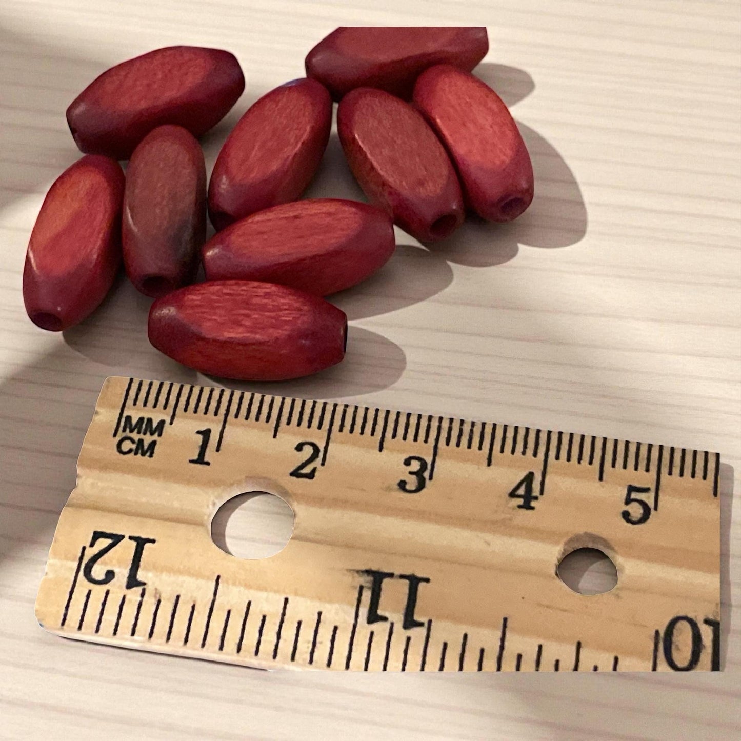 Vintage Wood Oval Beads – Natural Wooden Beads for Jewelry Making  - 20mm x 5 mm