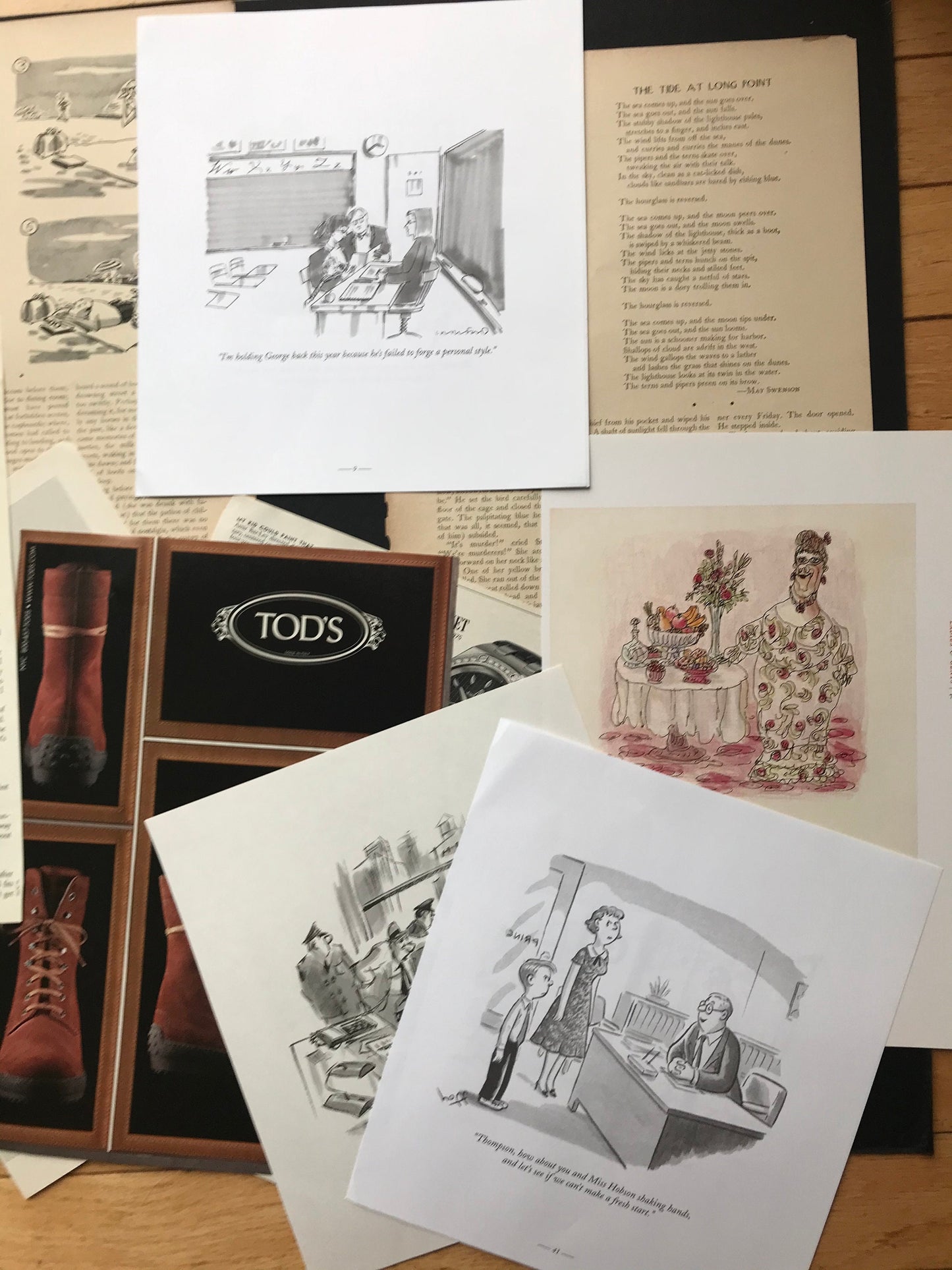 For The NEW YORKER Magazine lover - 3 dozen+ lot of cartoons, ads and art from original New Yorker magazines and books - 1950's till today