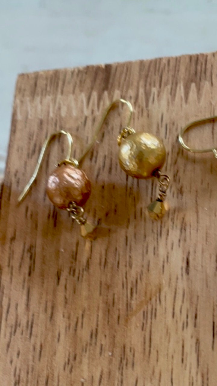Your choice of handmade mixed material dangle earrings