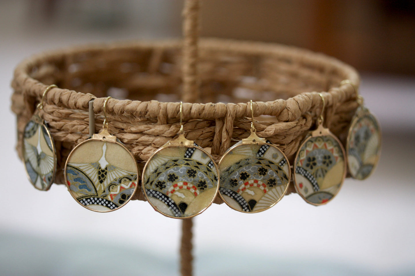 Your choice of handmade paper and metal lightweight dangle earrings