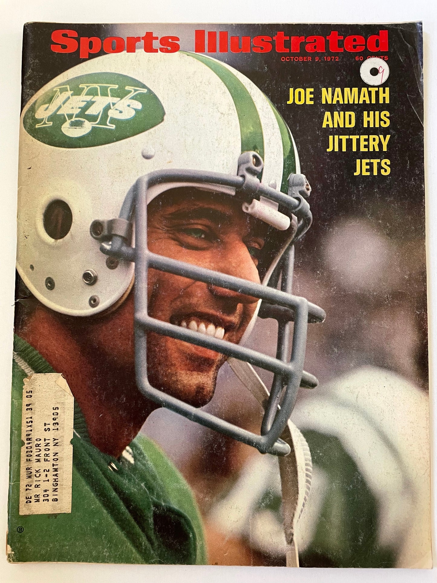 Sports Illustrated Magazine complete issue - October 9, 1972 - Joe Namath - NY Jets