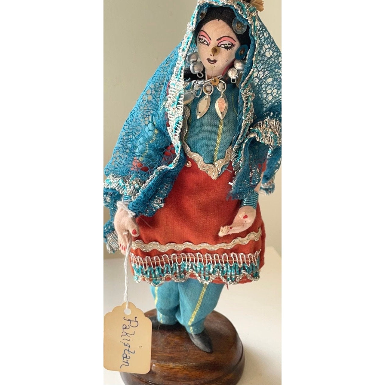 Vintage bejewelled collectible doll from Pakistan - please read description