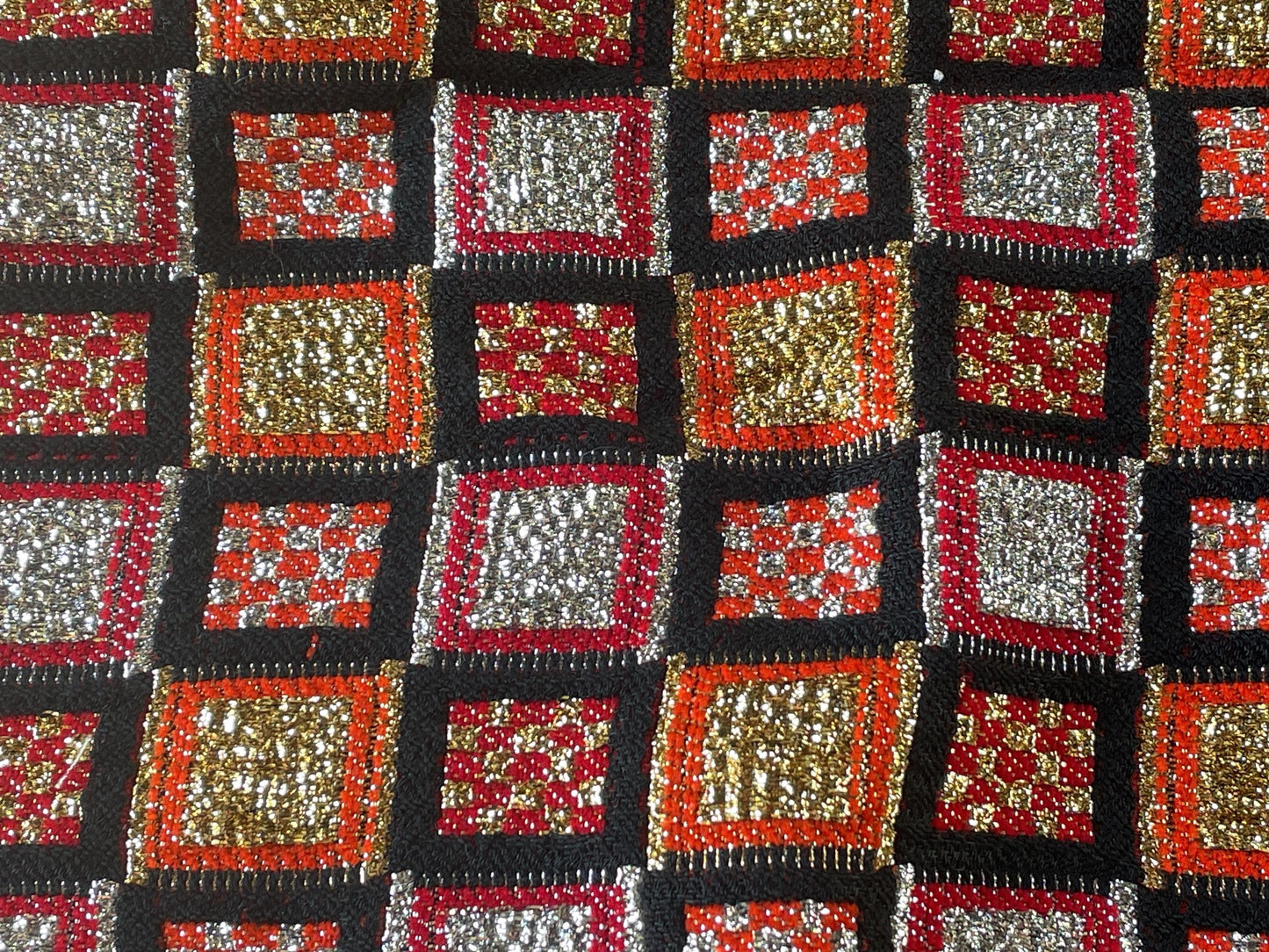Unique sparkly geometric retro vintage fabric - reminds me of disco