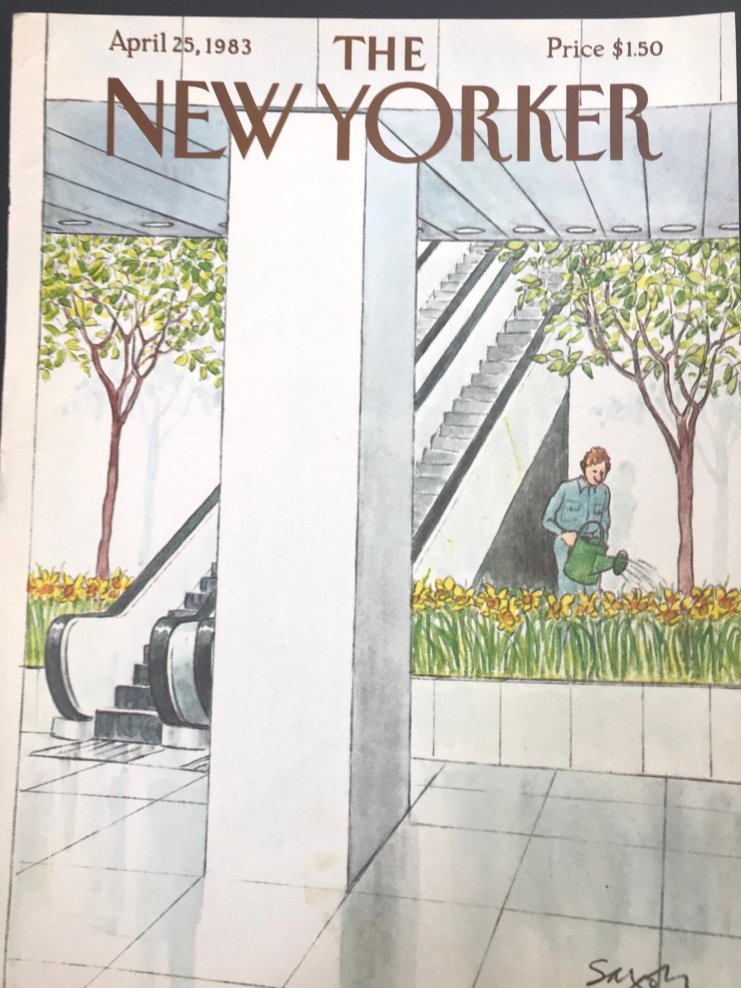 The NEW YORKER cover only - April 25, 1983 - Saxon