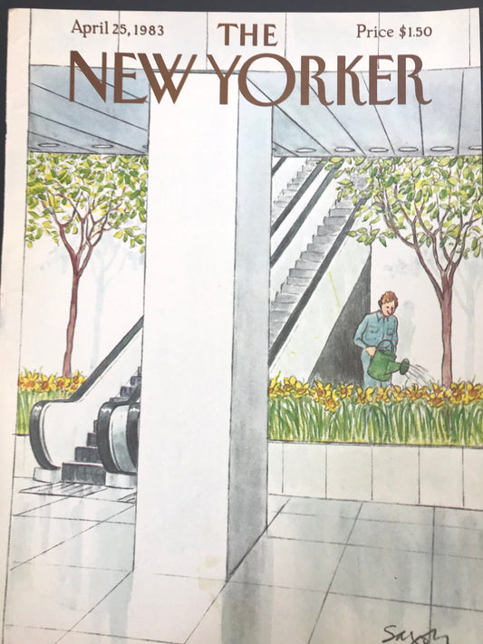 The NEW YORKER cover only - April 25, 1983 - Saxon