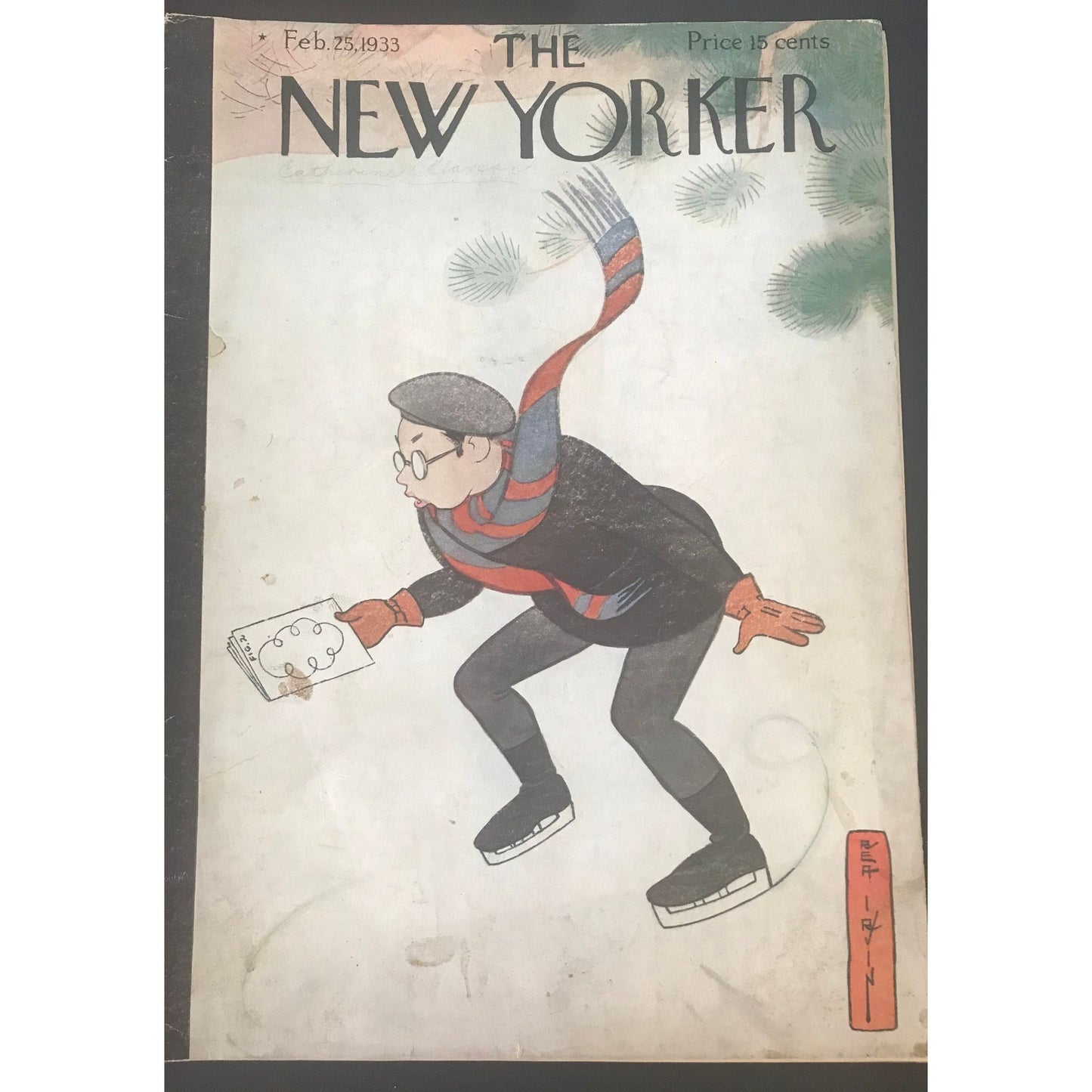 Rare - February 25, 1933 - The New Yorker Magazine - your choice: original cover only (by Rea Irvin) OR complete issue  of the magazine