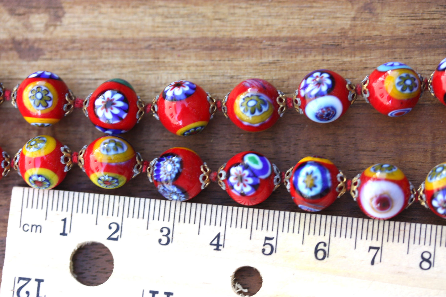 Stunning vintage glass  Venetian Murano Millefiori Artbeads Millefiori beads vintage necklace