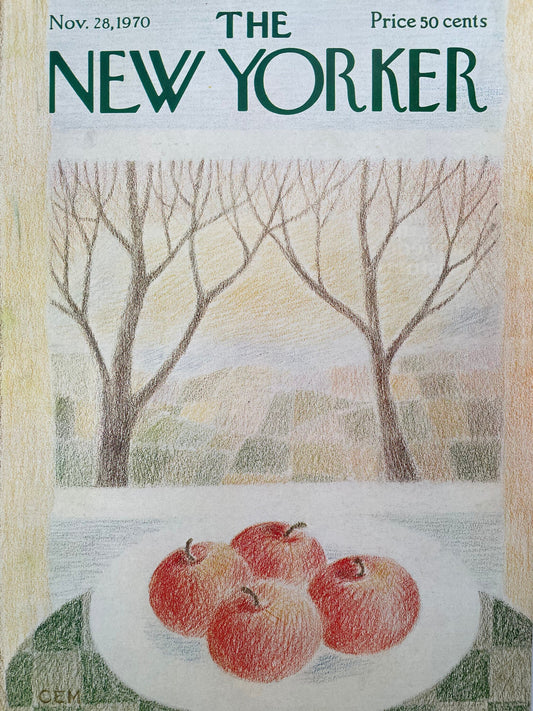 November 28, 1970 - The NEW YORKER Magazine original cover - apples, fall, farm
