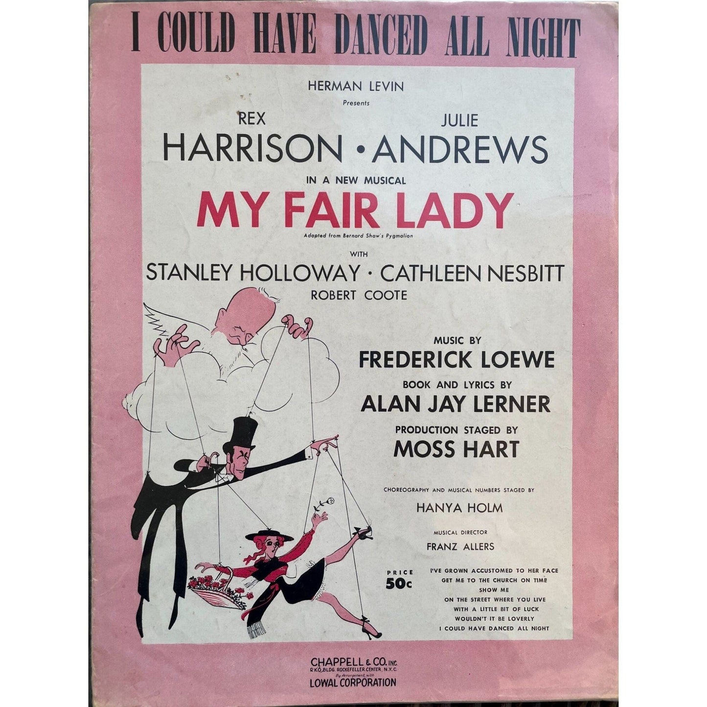 Vintage Sheet Music from My Fair Lady - I Could Have Danced All Night - Julie Andrews 1956