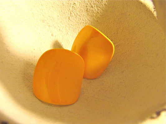 Fun sunshin-ey, happy curved yellow vintage enamel earrings