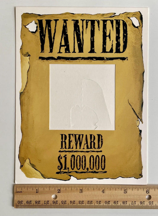 Fun photo cards and envelopes - "Wanted" with an insert for someone's 3"x3" photo - never used