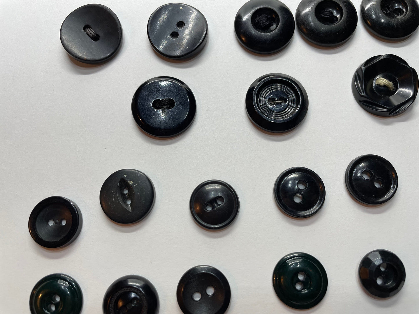 Lot of black and dark shaded vintage buttons