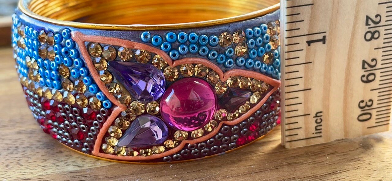 Stunning vintage Hyderabadi beaded bangle bracelet - made in India