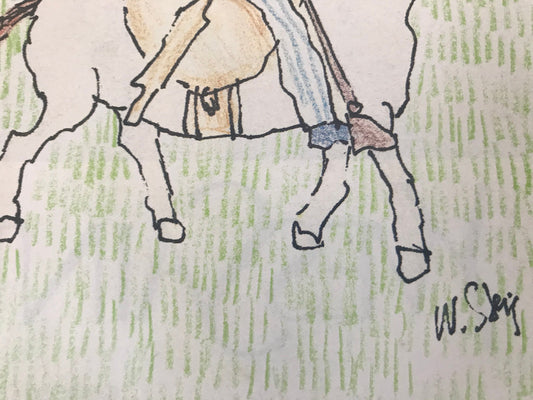 New Yorker Magazine - April 29, 1991 - Cover only - couple horseback riding - by William Steig
