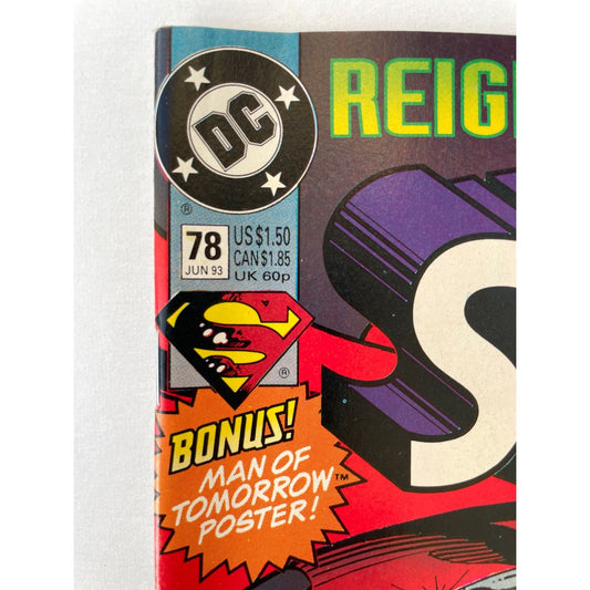Vintage comic book - DC Comics - Reign Of The Supermen - Superman Vol 2 #78 - June, 1993