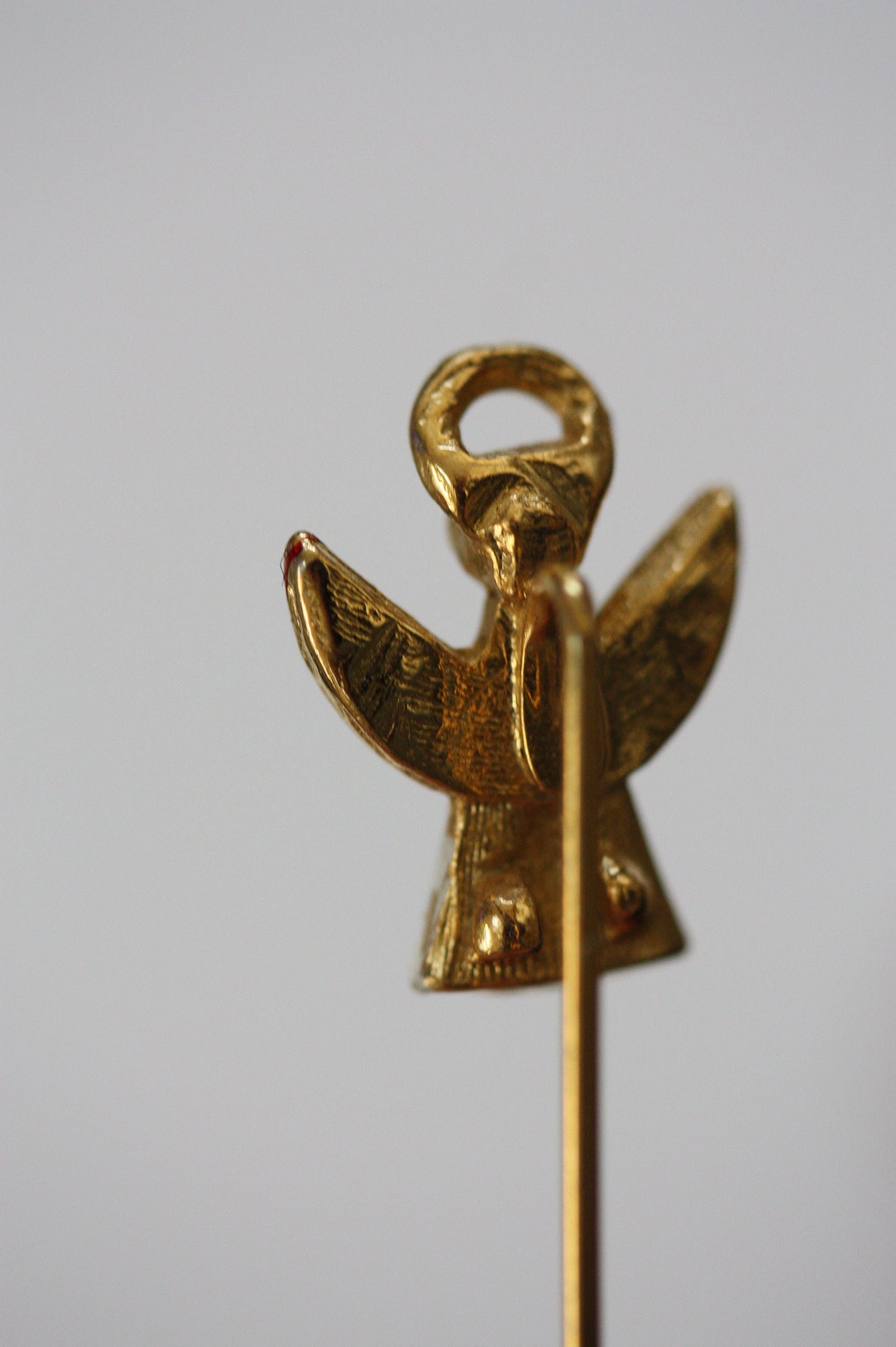 Tiny little angel vintage enamel stick pin - Christmas pin