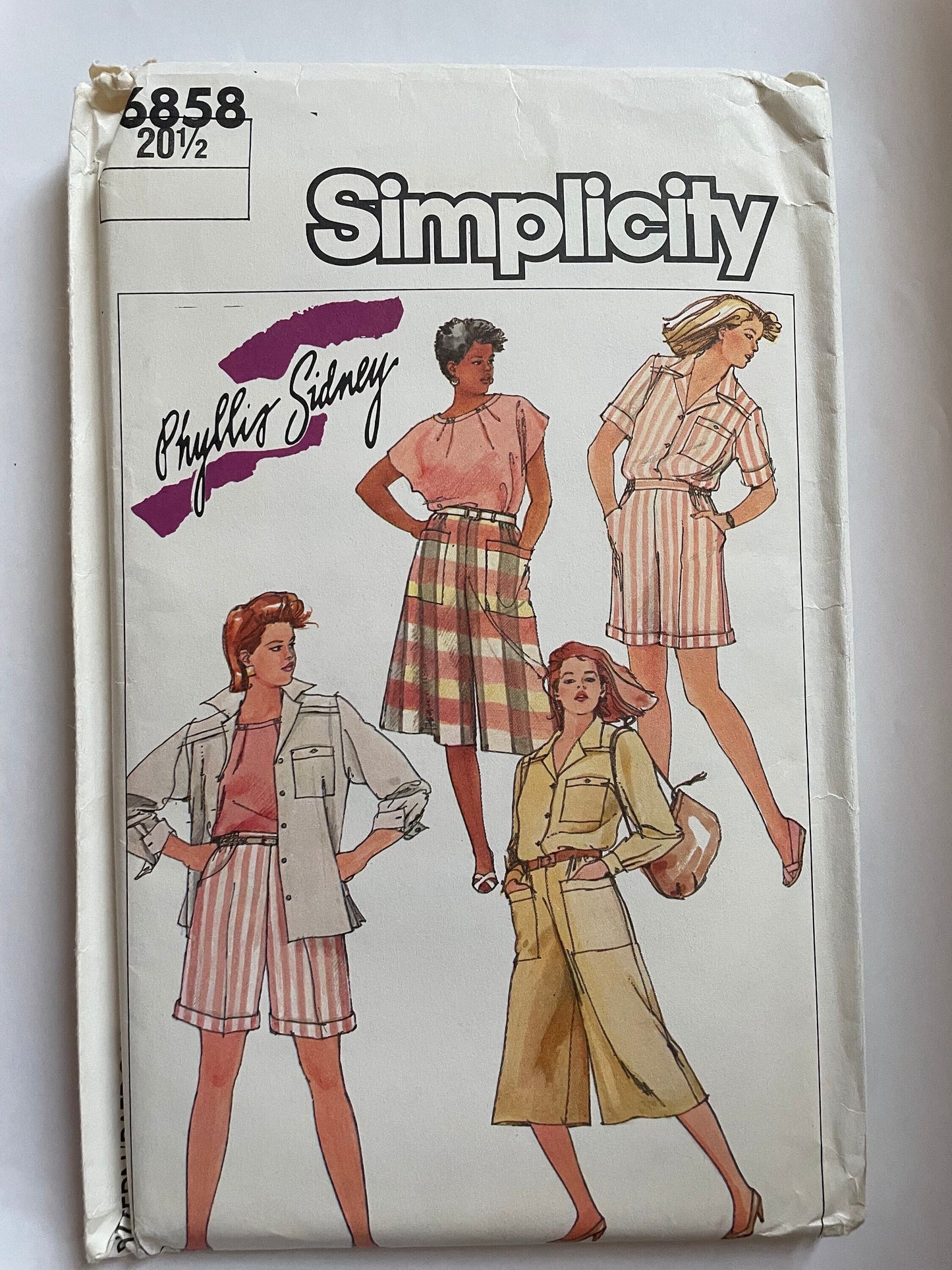 UNCUT Sewing Pattern - Simplicity 6858 Womens Pocket Top, Culottes, Shorts, Sewing Pattern Sz 20 and 1/2