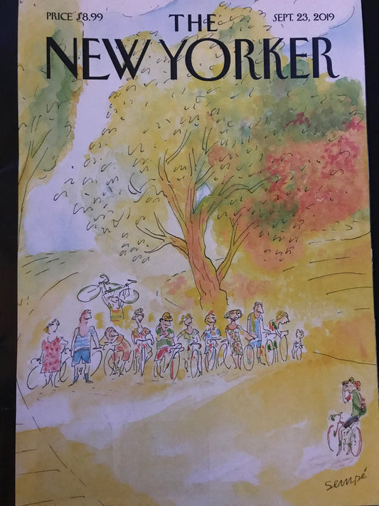 September 23, 2019 - Your choice: Cover only OR complete issue  of The New Yorker Magazine - bicyclists, bicycle riders, bicycles