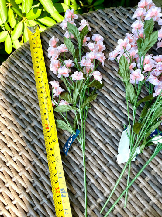 Vintage stems of stunning silk peachy pink faux flowers