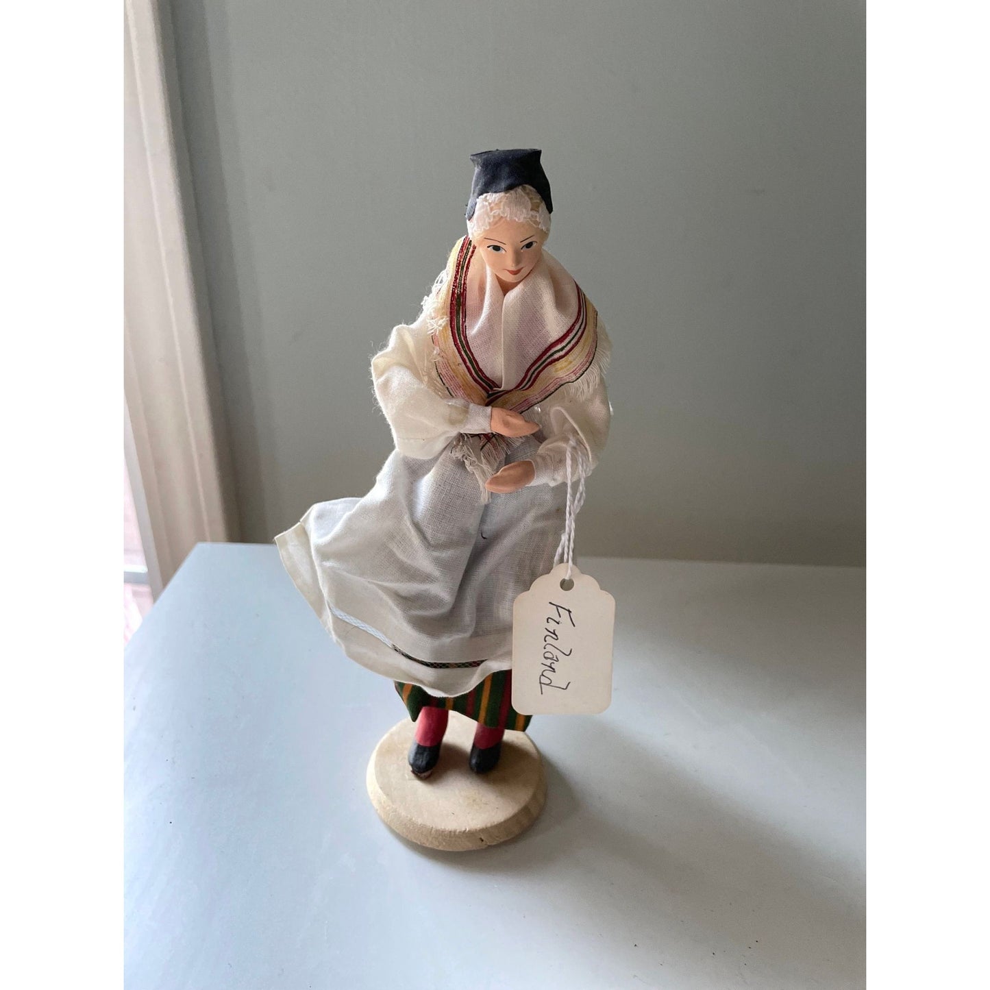 Rare vintage Suomalainen Kansallispuku doll figurine Handmade in Finland